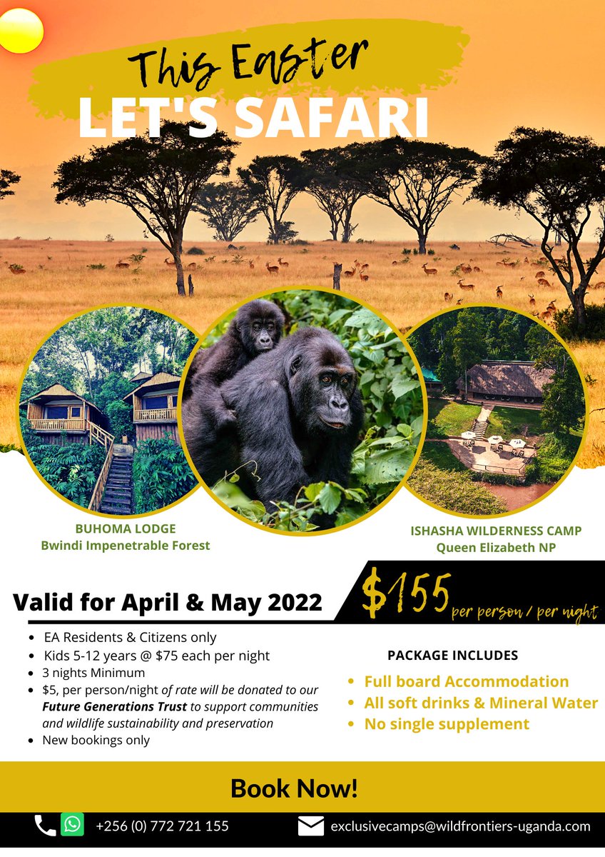 If unwinding and getting away from it all are the only things on your mind this Easter check out the offer we have available for you, for stays #BuhomaLodge and #IshashaWildernessCamp
