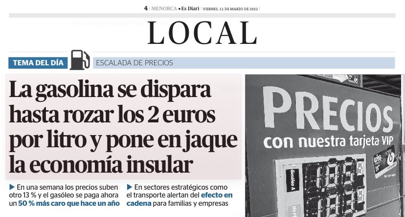 CristobalMP's tweet photo. ¿Dónde está Pedro Sánchez? ¿Piensa hacer algo? ¿Y Susana Mora? ¿Dónde están las manifestaciones de los grandes sindicatos? Las familias y empresas no pueden seguir así. ESTO ES INSOSTENIBLE! ¡SOLUCIONES! ¡MEDIDAS! #menorca #soluciones #medidas https://t.co/aCDfSYXwtC