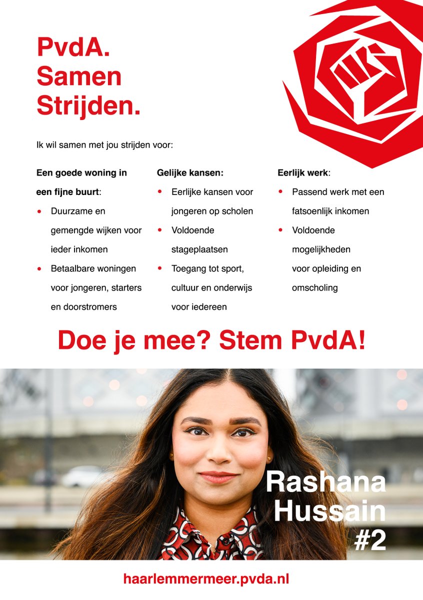 🌹 Rashana, onze nummer 2, heeft zich de afgelopen 3,5 jaar ingezet voor de jeugd in #Haarlemmermeer. Bijvoorbeeld voor goede ventilatie in scholen. De komende periode wil zij zich opnieuw inzetten voor de inwoners van Haarlemmermeer. Meer weten?  haarlemmermeer.pvda.nl/wieiswie/2-ras……🌹
