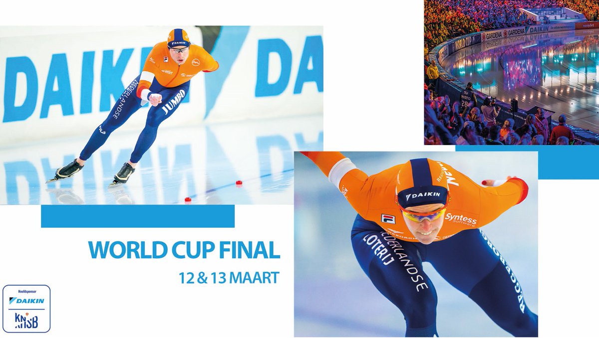 DaikinNL's tweet photo. Dit weekend staat het laatste schaatstoernooi van het seizoen op het programma: de 𝐖𝐨𝐫𝐥𝐝 𝐂𝐮𝐩 𝐅𝐢𝐧𝐚𝐥 in Heerenveen! 

Op 12 maart, na afloop van de wedstrijden, volgt er een eerbetoon aan 𝐒𝐯𝐞𝐧 𝐊𝐫𝐚𝐦𝐞𝐫 en 𝐈𝐫𝐞𝐞𝐧 𝐖𝐮̈𝐬𝐭 voor hun geweldige carrière!💙 https://t.co/i6CkZxgMHl