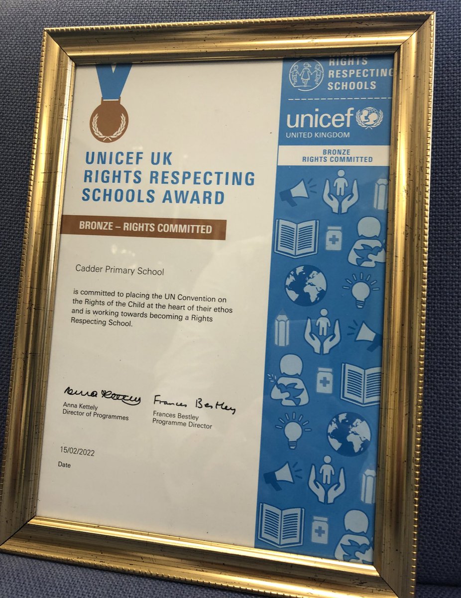 Big news for @CadderPrimary ! We are now a Bronze Award Rights Respecting School and we are proud! Well to our school community for making this happen! 👏👏@UNICEF @JeanMil09459364 @EdISGlasgow