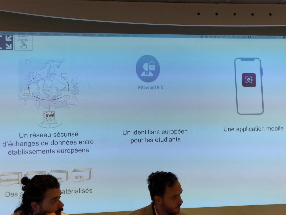 BertrandMocquet's tweet photo. #JIPES2022 #JIPES Atelier : les outils et services numériques pour la gestion de l'activité étudiante. Marie-Pierre Chalimbaud présente les avancées et roadmap d' #ErasmusDigital @ErasmusplusJeun https://t.co/CETiwNuRV1