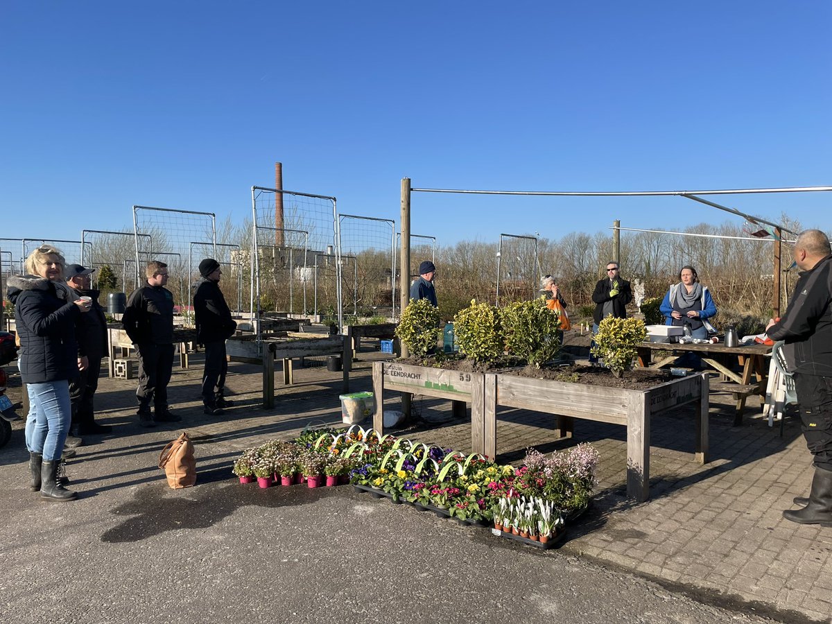 Samen met de collega’s van <a href="/Groningerhuis/">Groninger Huis</a>  aan de slag in de stadstuin in Appingedam #nldoet #velehandenmakenlichtwerk