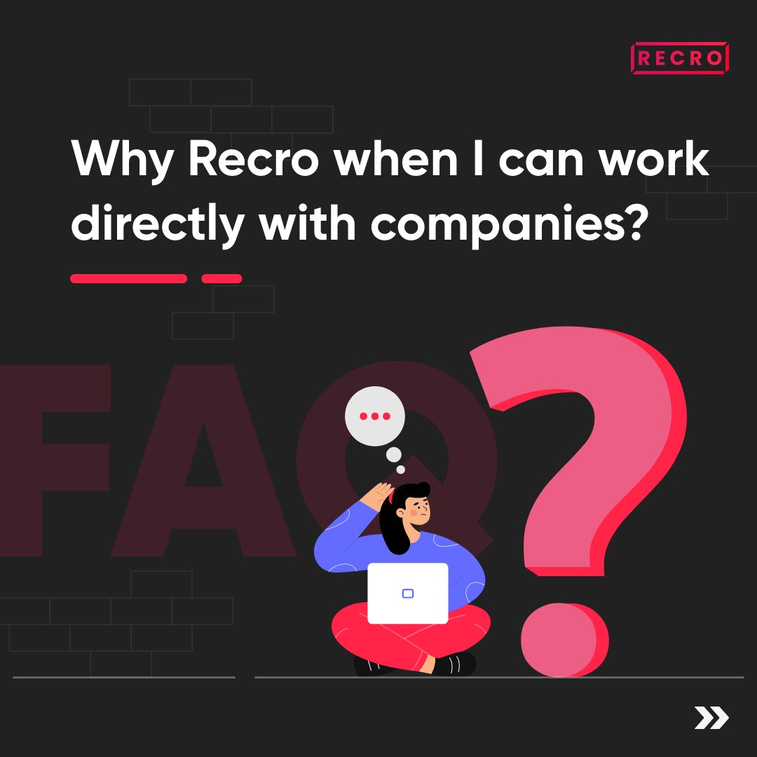 Recro_io's tweet photo. Are you confident that your job is secure and will help you grow for sure?
WE ARE.
We hand pick the right opportunity for you based on your skill set and expectations, giving you the right exposure and helping you solve real-world problems that impact lives.
#recro #recron #FAQ https://t.co/cqxRVux9Du
