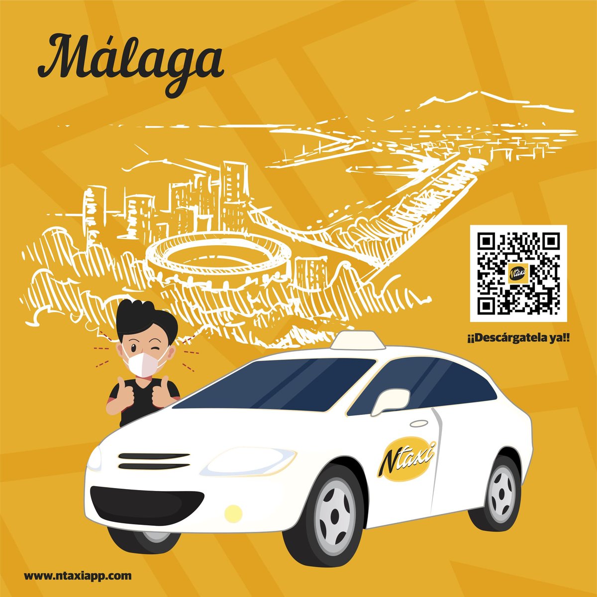NtaxiMalaga's tweet photo. ¿Preparado para disfrutar la ciudad este fin de semana? ¡Pues hazlo con Ntaxi! La app con la que puedes pedir al momento, reservar para más tarde y siempre ahorrarte el 10% de lo que gastes en taxi 😋🙋📱🚕🎉
#ntaxiapp #MejorEnTaxi #málaga #costadelsol https://t.co/hCdUj9J0aO