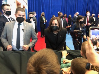 mlrose14's tweet photo. #MisterRogers "look for the helpers" @ASW_Warsaw is a command centre for displaced Ukrainian families and refugee needs, @VP of the US came to school to understand Ukraine outreach and remind us of the importance of diplomacy AND our team continues to keep school going #humbled https://t.co/E3iaqiXaQK