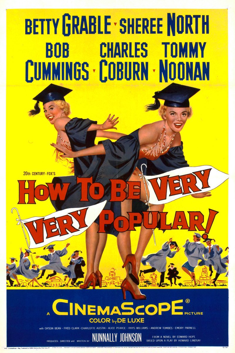 FrankMalfitano's tweet photo. FILM OF THE DAY: #BettyGrable last #film from 1955 is distressingly flat & tacky comedy about 2 strippers hiding in college after fellow dancer is shot, with #ShereeNorth in role #MarilynMonroe wisely turned down #CharlesCoburn & #AlicePearce manage a couple chuckles #BobCummings https://t.co/DFOUkiupQg