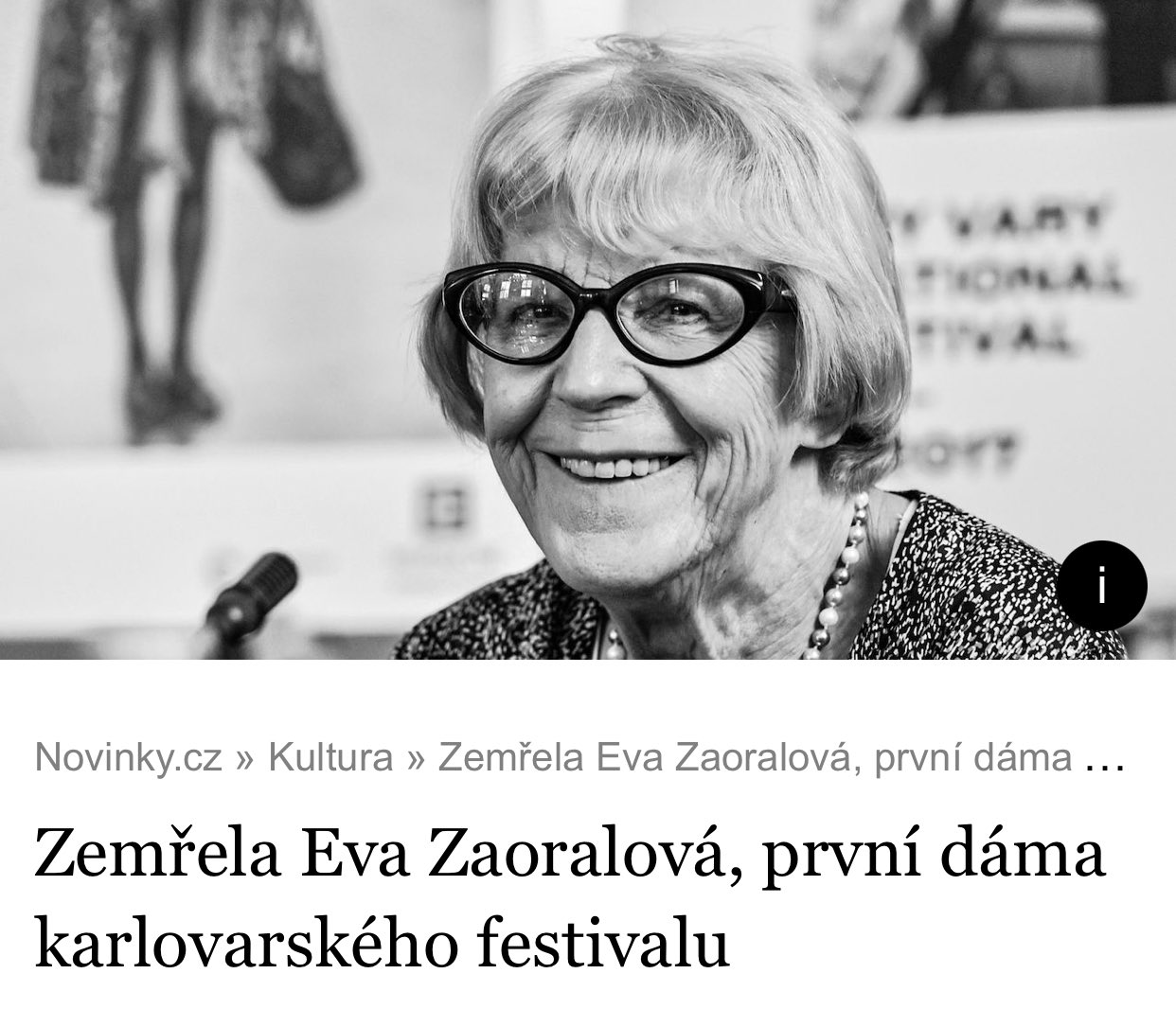 Čestmír Strakatý on Twitter: "Zemřela Eva Zaoralová, dřív i můj ...