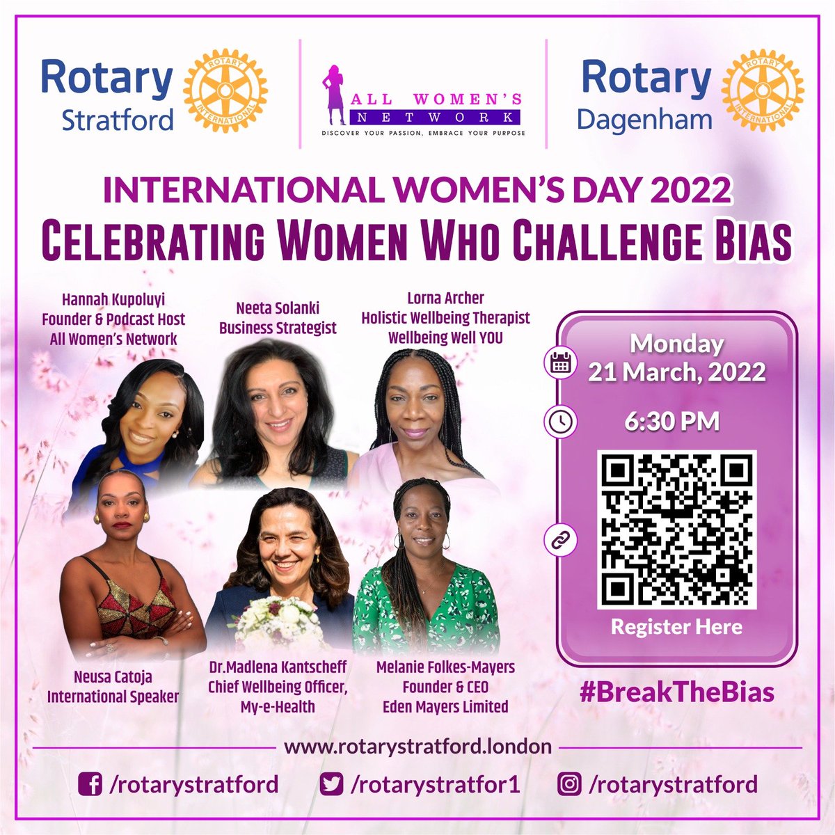 AllWomensNetwo1's tweet photo. International Women's Day
Rotary Club of Stratford &amp; Rotary Club of Dagenham in partnership with All Women's Network are hosting a panel discussion "Celebrating Women Who Challenge Bias," which features outstanding women in business, career, and HR.

https://t.co/7nx57OzJCg https://t.co/XC4FiaWYxN
