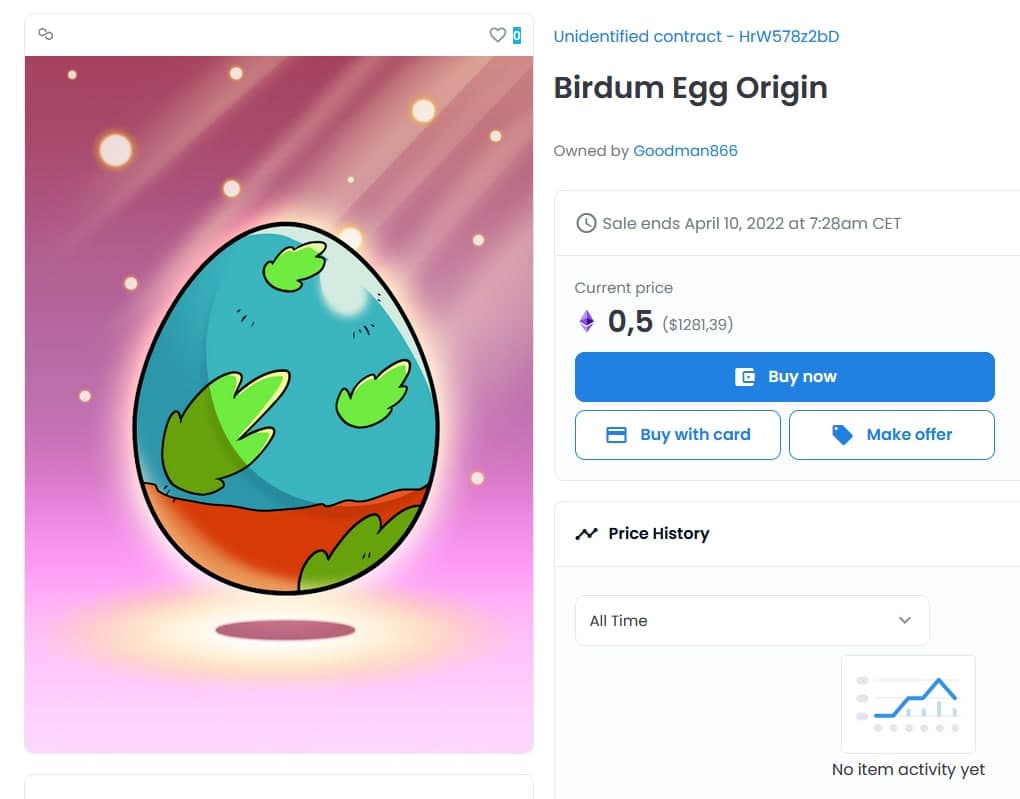 continuumworld's tweet photo. 🔹🔸 If you got your Origin Birdum Egg you can now find it on OpenSea. 🔸🔹

Some have been already listed for 0.5 ETH to +100 ETH 📈📈 

🥚🥚Eggcited to see it's worth in the near future. These birdums will be very unique. https://t.co/8ykdFgqMPN