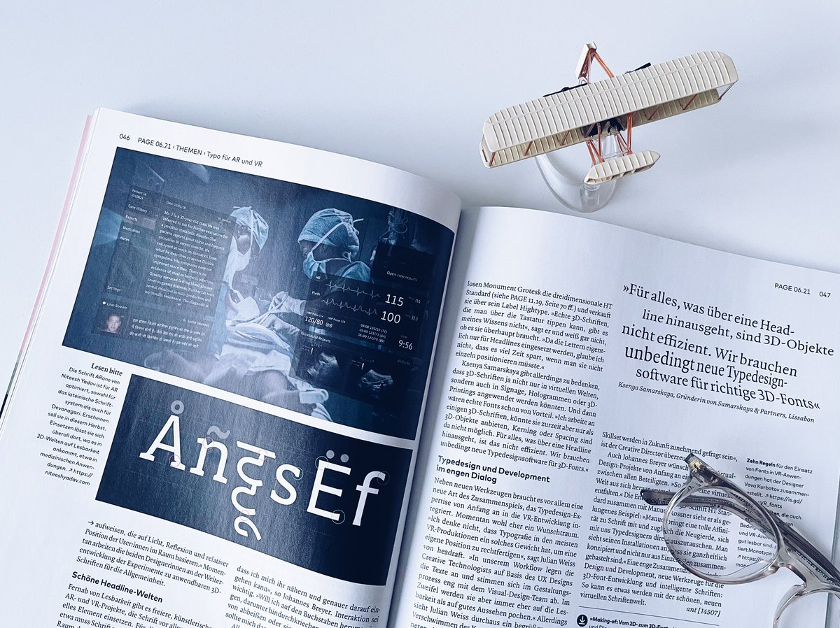 Niteesh22's tweet photo. Holding a physical copy of published work is always s good feeling. ☺️ Here's #Arone type family in Page magazine (German). This May I'll in Leipzig to share more on the project at Typotage conference. https://t.co/UiXJGnph2i