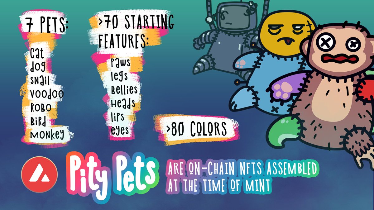 pitypets's tweet photo. The Pity Gang 🚀 SAVE THE DATE 03•27•2022 👀 

@avalancheavax
#avaxcommunity #avalacnche #NFTs #NFTart #PityPets #NFTcommunity #MetaVerse #AvaxNFT #AVAX https://t.co/JMK7M7qilU