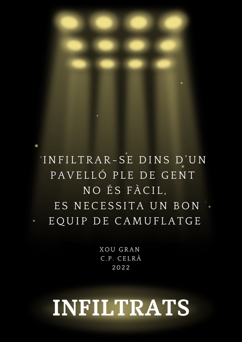 CpCelra's tweet photo. -2 dies per estrenar INFILTRATS!🤫
 
Us esperem al Campionat Territorial de Xous de Girona, aquest diumenge 13 de març a Fontajau, amb moltíssimes ganes! 

AMUNT C.P. CELRÀ✨ 

#cpcelra #xou #celrà #catalunya #esport #patinatgeartístic #rollerskating #artisticrollerkating #show https://t.co/9YfrqFPAvA
