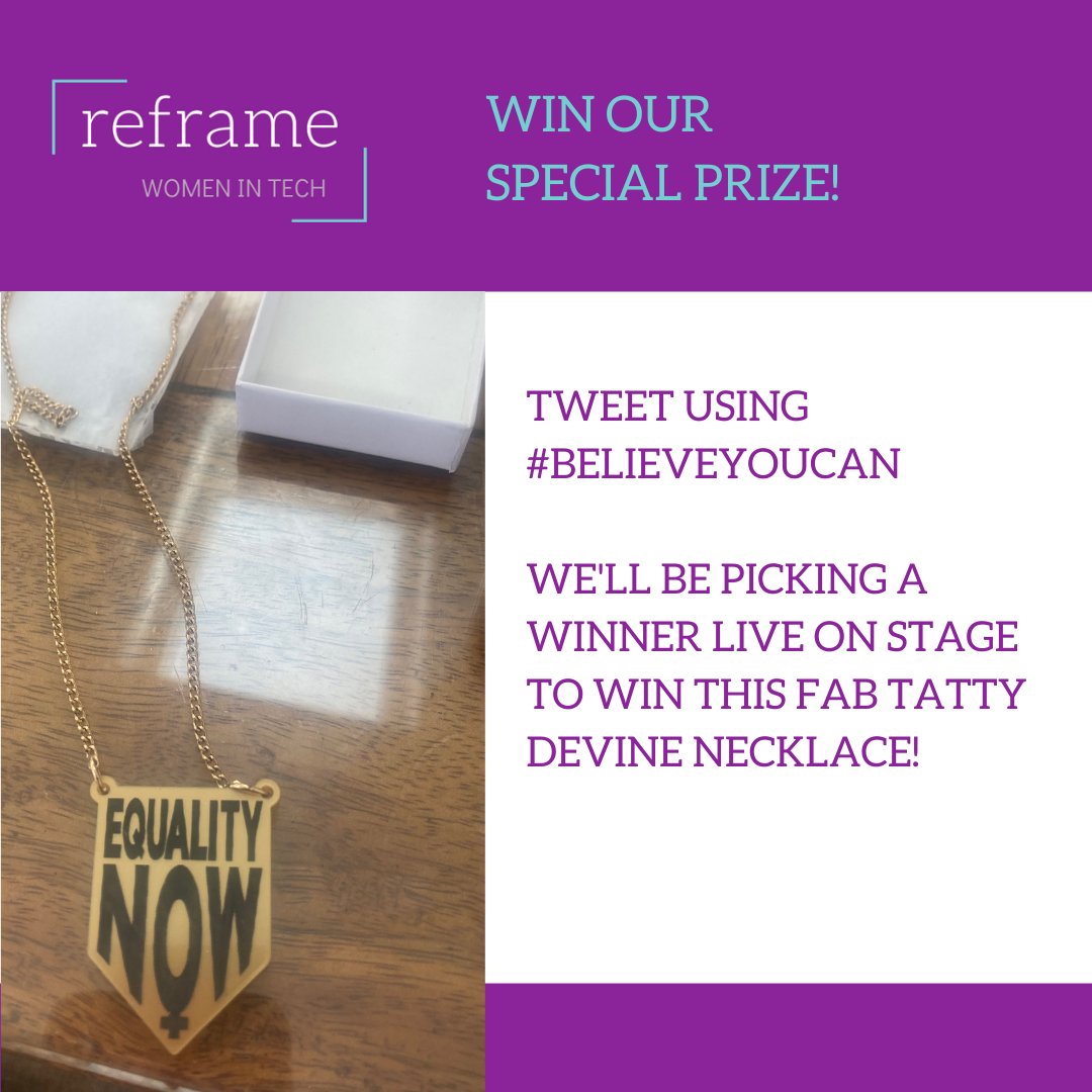 techreturners's tweet photo. Who’s joining us for the #ReframeWIT Conference? 🙋‍♀️ Don’t forget to tag us and use the hashtag 👉 #BelieveYouCan and be in with the chance of winning an incredible Tatty Devine necklace 🤩 https://t.co/m8iWJP7hYG