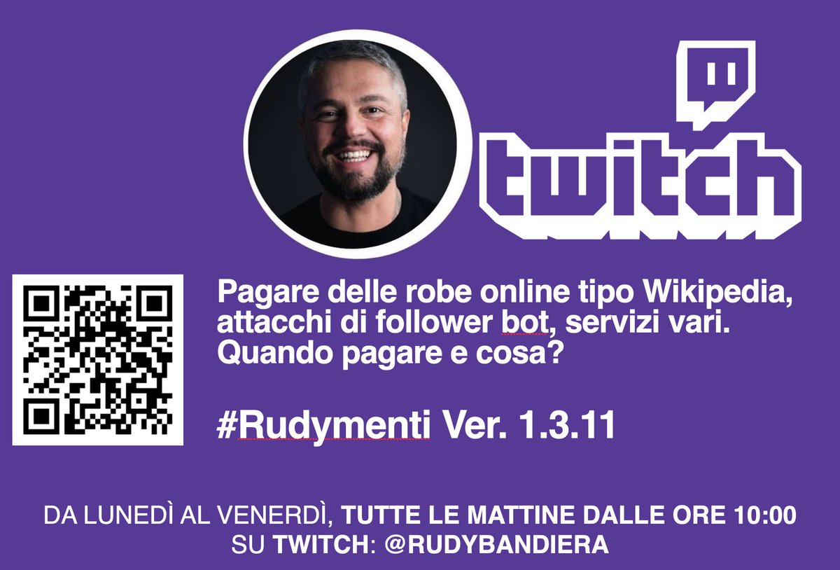 RudyBandiera's tweet image. Pagare delle robe online tipo Wikipedia, attacchi di follower bot, servizi vari. Quando pagare e cosa? 

#Rudymenti Ver. 1.3.11 twitch.tv/rudybandiera