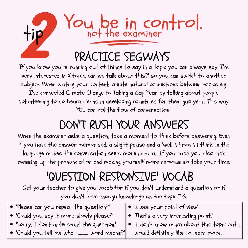 LearnLangwiches's tweet photo. Here’s some tips and tricks I learned to help me feel more confident in my #Mandarin #SpeakingExam! Hope this helps, and good luck to everyone having their exam in the next few weeks 😊📚 #ModernLanguages #ExamTips #StudyTips https://t.co/CmkScSCz0V