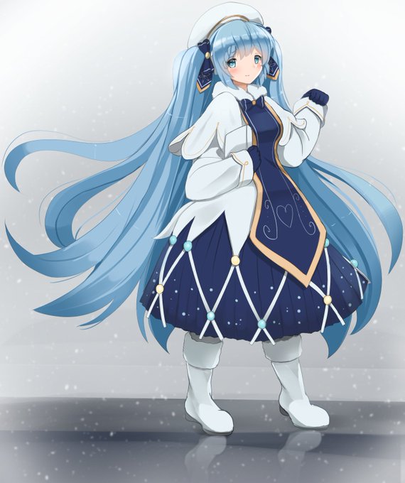 遅れたミクの日イラスト
雪ミクさん～ 