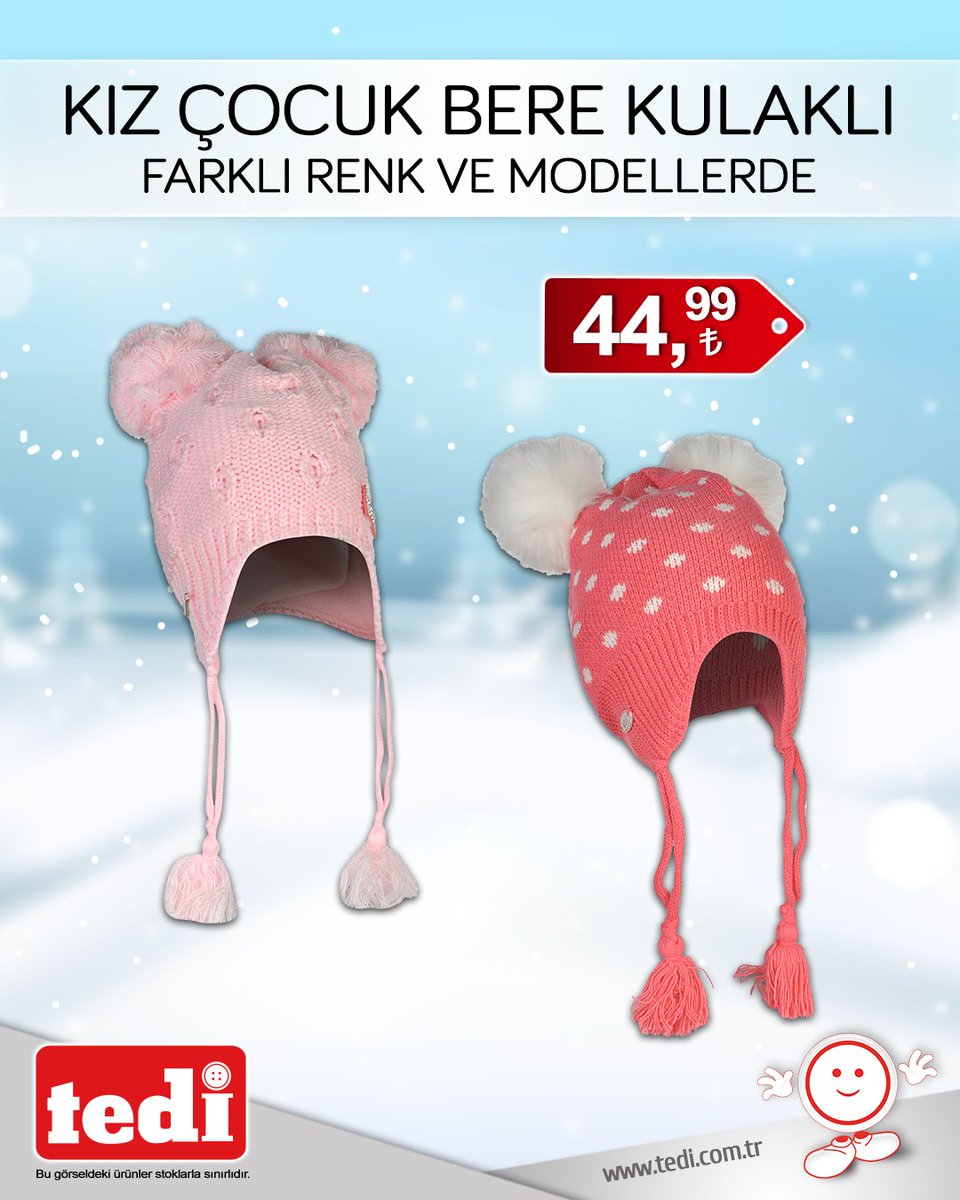 tedidiscount's tweet image. ⭐⛄️ Bereler, eldivenler ve daha fazlası… Hepsi şu anda Tedi’de! :) #tedi #tedidiscount #akıllıseçim #kaşkol #bere #karyağıyor