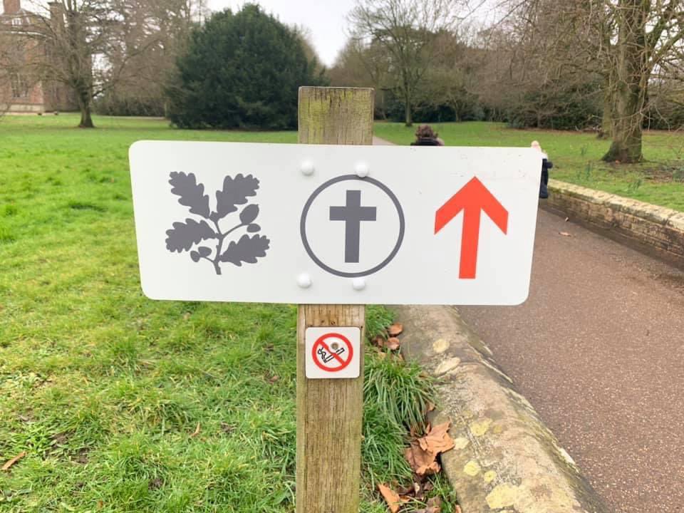 andykindcomedy's tweet photo. Love that the National Trust have adapted the 4 Points:
Leaf your past behind. 
Jesus died for you. 
You can go to heaven. 
Ps. No Smoking https://t.co/MRew35lfdG