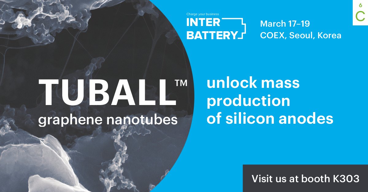 OCSiAl's tweet photo. Why is #silicon being acknowledged as a key material for next-gen #EV #batteries, and how can #OCSiAl #nanotubes solve a problem that previously limited the widespread use of silicon in #anodes? Find out at our booth K303 at the InterBattery exhibition https://t.co/PJemqxpTR2 https://t.co/x5dksuCYuL