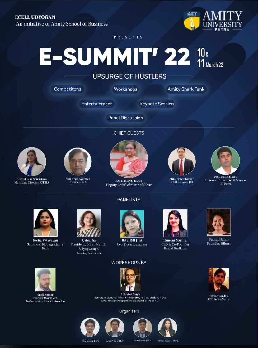 BrandRadiator's tweet photo. Yet another proud moment for us as our #PowerPuffCEO @HimaniMish was invited as a panelist to share her incredible journey as an #Entrepreneur. The Hon’ble Deputy CM of Bihar, Smt. @renu_bjp graced the occasion as the Chief Guest, at Amity’s E- Summit 22, on 10th & 11th March https://t.co/im1AgiyeEy