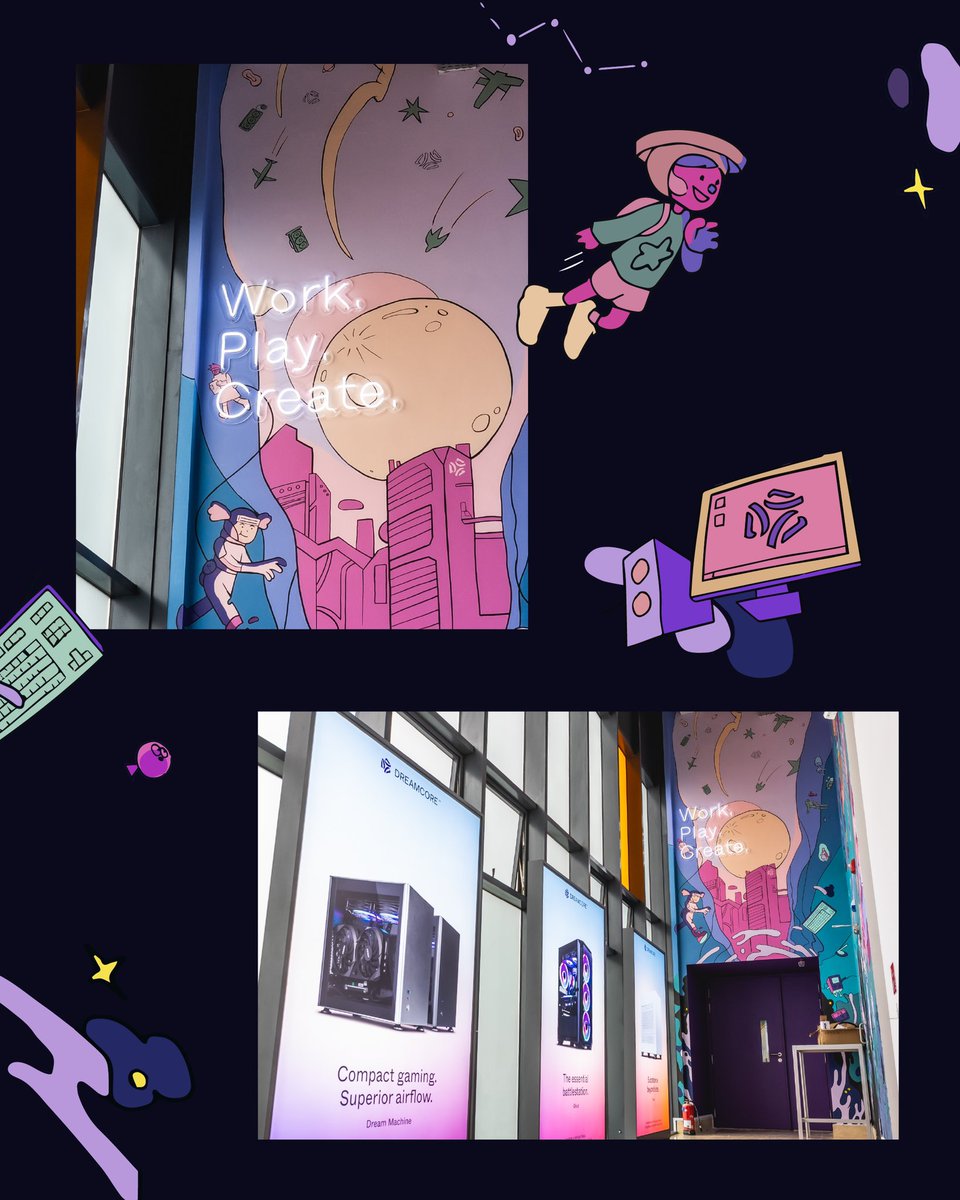 TYC_Studios's tweet photo. New mural for our friends at @DreamcoreSG 🚀✨📲👾🛸💫 #mural https://t.co/lvgAxwBL5Q