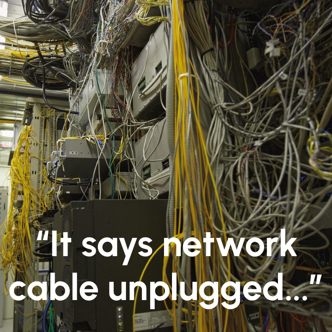 assetspire's tweet photo. That moment where you wish you had a digital twin to tell you exactly which cable it is? 😉Having a virtual version of your whole data centre on a mobile or desktop is invaluable to save time, money and getting tangled in cables in memes… #DCIM #digitaltwin #datacentremanagement https://t.co/dB8l8INzAJ