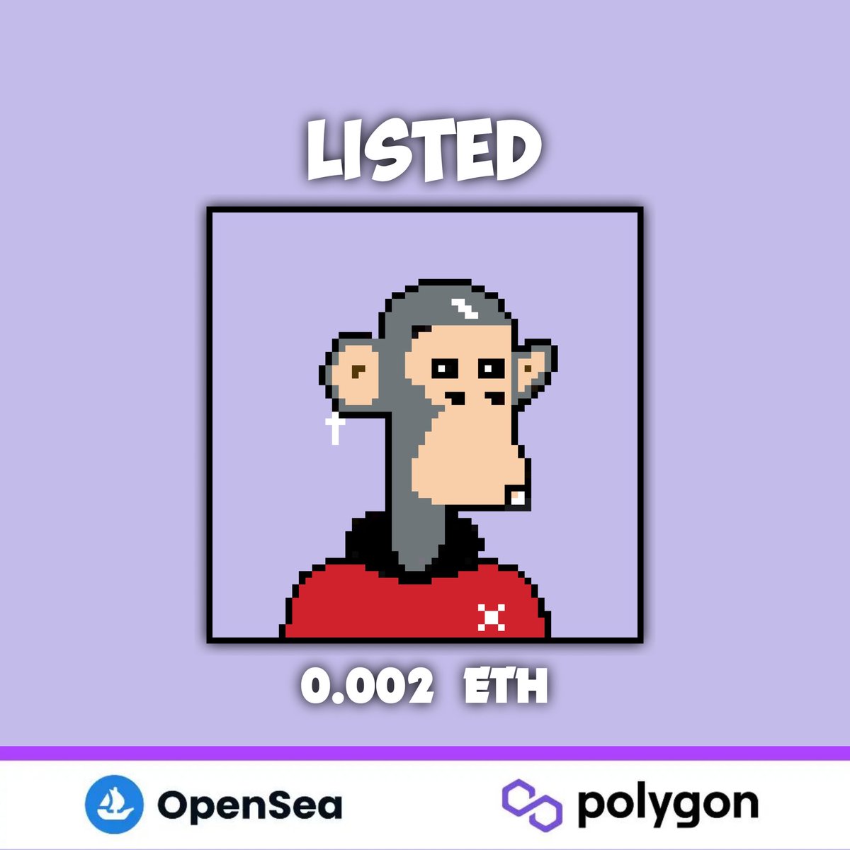 punkyvault's tweet photo. New Pixel ape.
Listed in Open sea 
0.002 #ETH 
Drop your ✨ #NFT 🎈
#eth #crofam #CleanNFT #BNB #NFTProject #NFTdrops #Nftarts #NFTGiveaways #ad @BoredApeYC https://t.co/7ZSnxkruSp