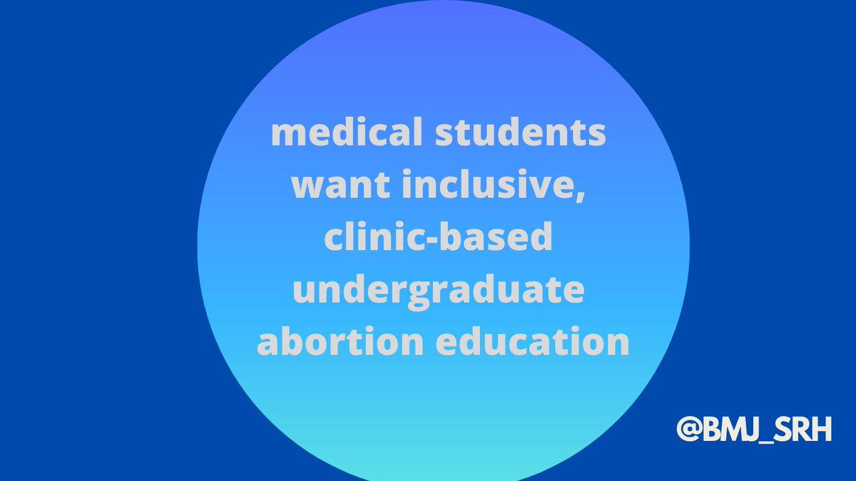BMJ Sexual & Reproductive Health (@bmj_srh) on Twitter photo 🗣️ New blog post! Recently published research, from <a href="/CorrinaHoran/">Corrina Horan</a> & colleagues, explored medical students' perspectives on #abortion #education; key themes included the importance of comprehensive teaching.
Full blog here: bit.ly/3vRZomx
Research: bit.ly/363nn7o 🗣️ New blog post! Recently published research, from <a href="/CorrinaHoran/">Corrina Horan</a> & colleagues, explored medical students' perspectives on #abortion #education; key themes included the importance of comprehensive teaching.
Full blog here: bit.ly/3vRZomx
Research: bit.ly/363nn7o