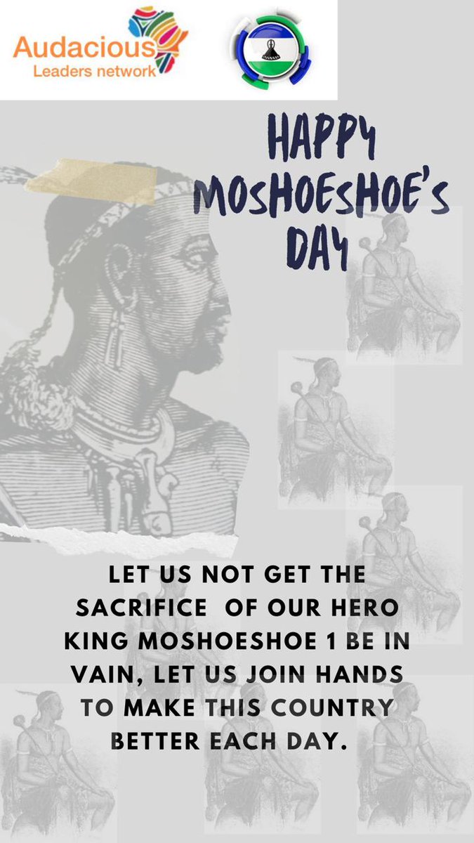 leadaudaciously's tweet photo. Wishing everyone a happy Moshoeshoe's day!!! Everyone has the capacity to lead. It all starts with learning to lead the self first.
#MoshoeshoesDay
#LetYouthLead https://t.co/Yuhm8mCoxX