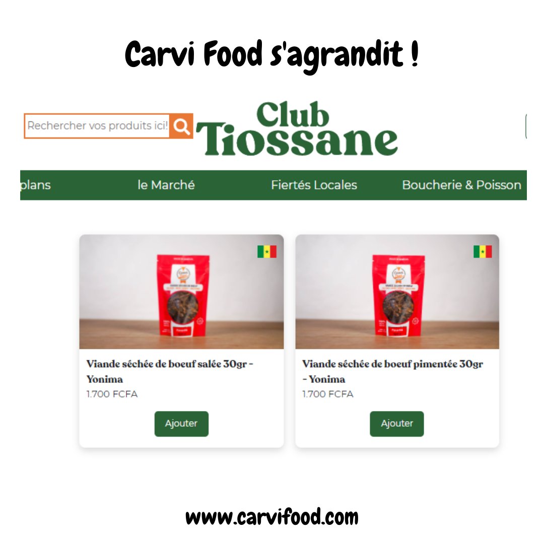 CarviFood's tweet photo. Carvi Food s'agrandit avec Club Tiossane 😋
Voici le lien pour y accéder : https://t.co/zAU3XYy20c
Vos avis sur whatsapp :  781247366 https://t.co/aPEVd2CAYx