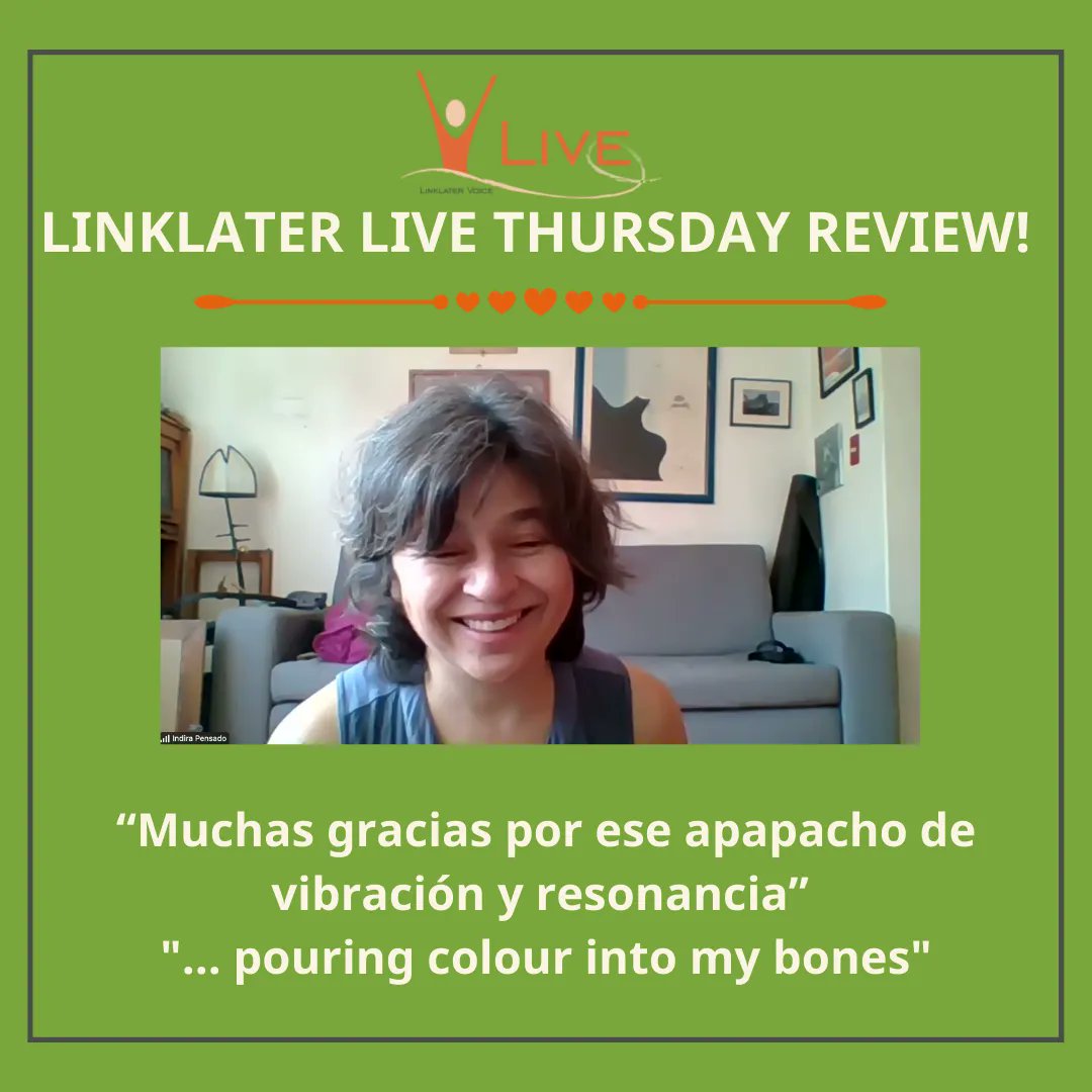 LinklaterVoice's tweet photo. Indira Pensado led this week's Linklater Live and reminded us that voices are not binary
Click here to see our upcoming Linklater Lives! : https://t.co/5wVAvk8LyA
#kristinlinklater #linklatervoice #kristinlinklatervoicecentre #linklaterlive #voicewarmup https://t.co/SlTgGeaZ1A