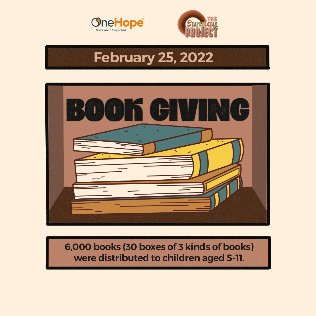TSProject_PH's tweet photo. Hello TSPeeps! 👋 

The Sunday Project expresses its gratitude and appreciation to One Hope Organization for donating 6,000 books for children that ages 5-11 years old! ✨ https://t.co/LurQeuZCdQ