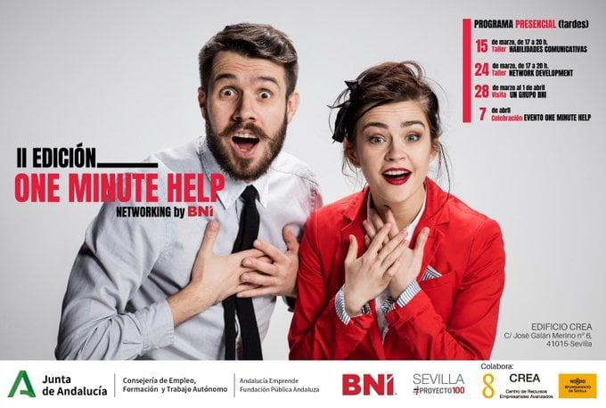 cadesevilla's tweet photo. 🔴II ed. #OneMinuteHelp @bni_sevilla @Ayto_Sevilla
💥Formación🔝para #personasemprendedoras que quieran desarrollar sus habilidades de comunicación y de networking🚀
4⃣jornadas
🗓️15, 24, 28 marzo y 7 abril
🖱️No pierdas esta oportunidad, inscríbete⤵️ https://t.co/Llx2FJE4X4 https://t.co/yXyKavN3GU