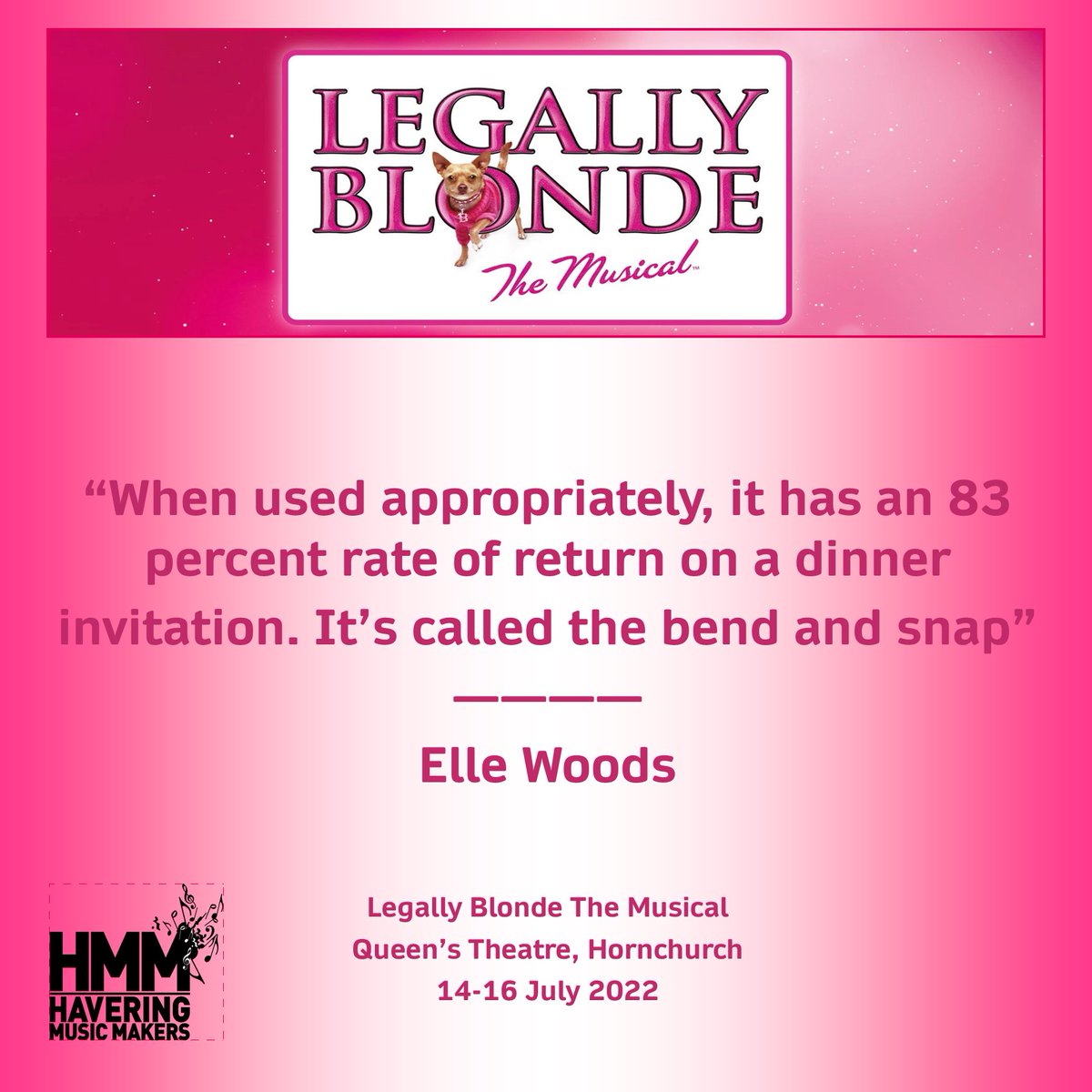 HMM76's tweet photo. Legally Blonde The Musical. Tickets on sale SOON!

#legallyblondethemusical #legallyblonde #ellewoods https://t.co/OQc2pdNN80