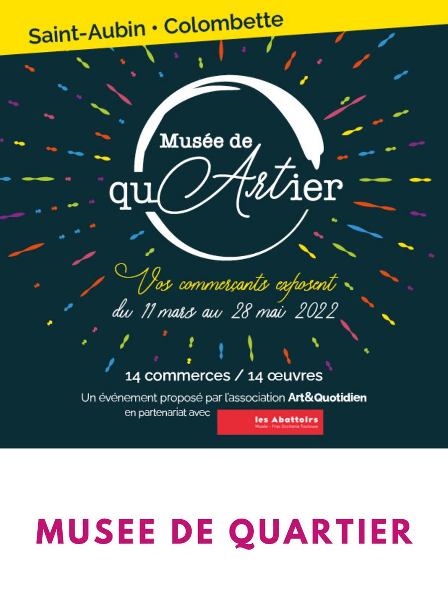🖼️ 14 œuvres des collections des <a href="/lesabattoirs/">les Abattoirs</a> sont installées dans 14 commerces du quartier Saint-Aubin/Colombette !
📅 Du 11/03 au 28/05
➡️ bit.ly/MuseeQuart