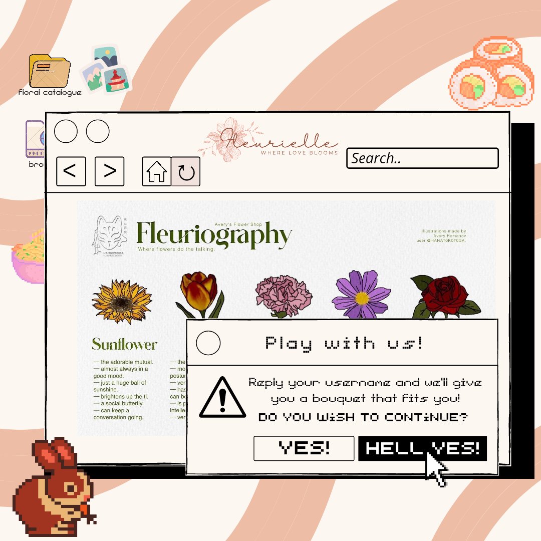 FLEURlELLE's tweet photo. ͏͏͏͏͏͏                
            
͏͏͏͏͏͏            Good day, #HQRP and #ANIRP!
Play with us! Kindly drop your username below and our florists will deliver a freshly picked bouquet that fits you the most!🌼
͏͏͏͏͏͏       
͏͏͏͏͏͏ https://t.co/HnWeF8seTk