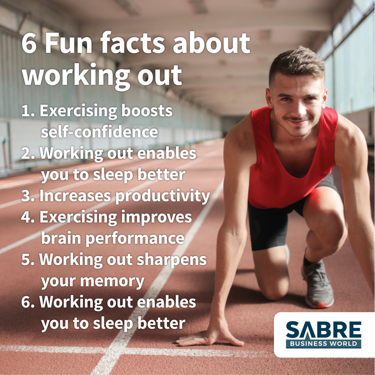 SabreBusinessW's tweet photo. Did you know this? Retweet if you didnβt know and like if you know. #SabreBusinessWorld #SBW #workout #exercise #Funfacts #fun #productivity #health #tips https://t.co/eNQsrX9DN0