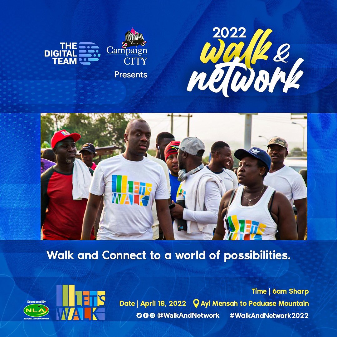 DigitalTeamGH's tweet photo. Walk and Connect to a world of possibilities.
#WalkAndNetwork2022 @LotteryGhana https://t.co/3Qe4lwS8d6