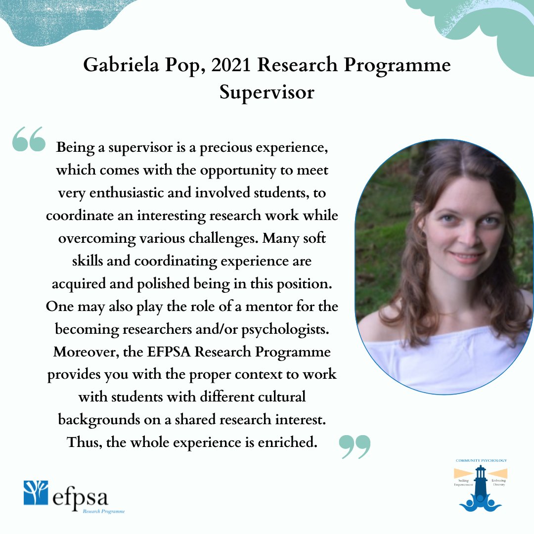 RP_efpsa's tweet photo. Our wonderful supervisor is sharing her experience as part of the Research Programme! ��

Find more information about the supervisors call on  our website: https://t.co/NRIA3AwaJI https://t.co/QrUL3l2IiW
