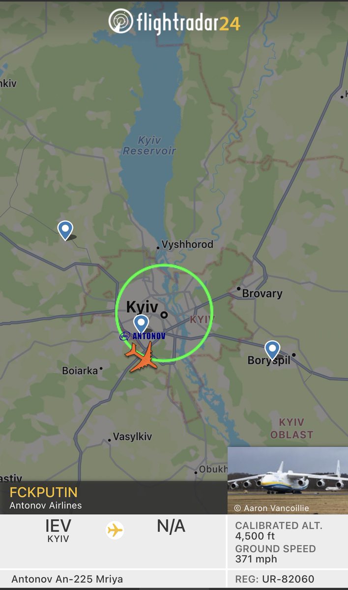 UR-82060 A tribute to Mriya?? <a href="/flightradar24/">Flightradar24</a> Antonov AN225 callsign FCKPUTIN
