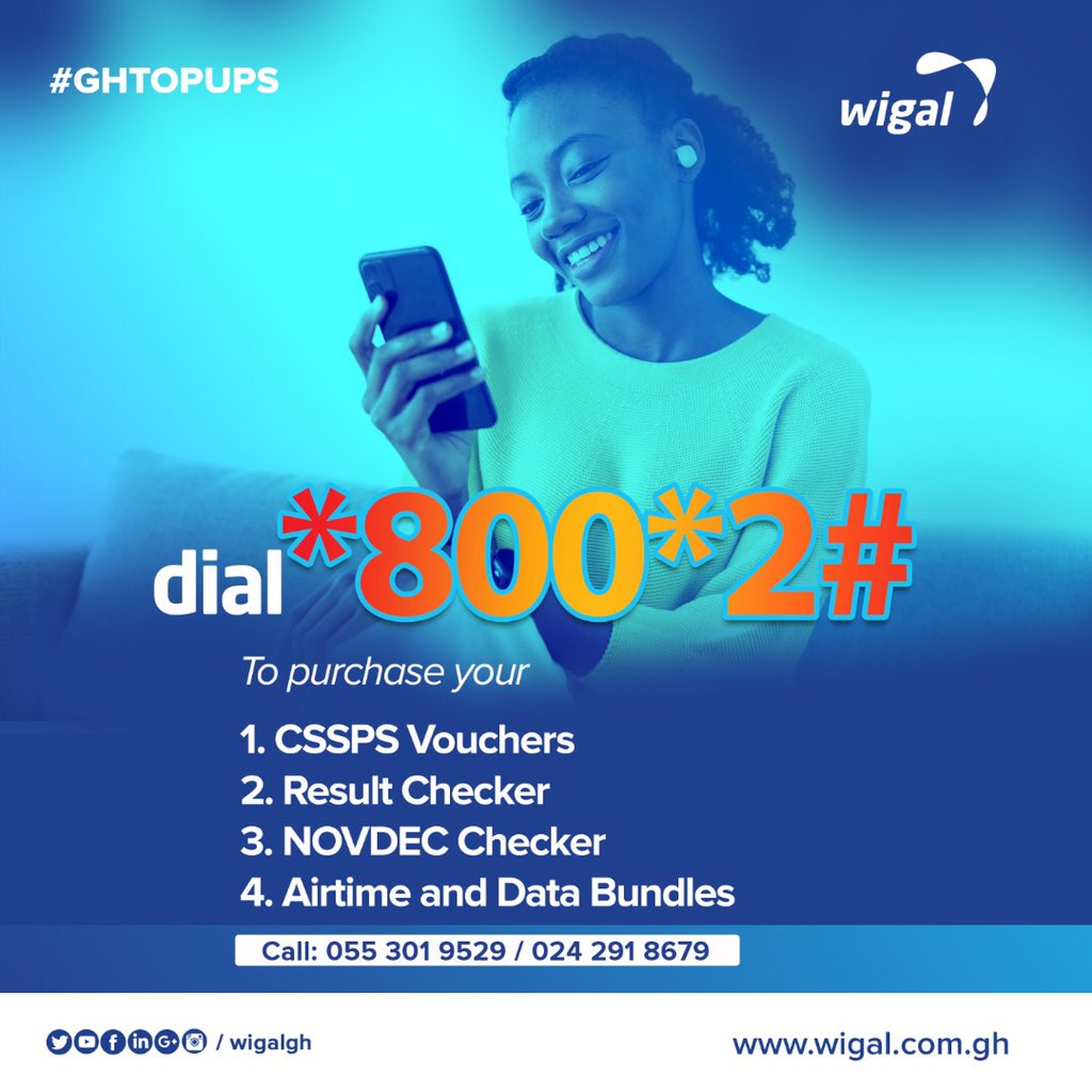 #GH_TOPUPS | NOV/DEC Result Checker Available on *800*2#

NOVDEC results checker for 2021 is now available! Dial *800*2# and follow the prompt to make your purchase. Call 0553019529 for more info. Use this URL: ghana.waecdirect.org when checking your results

#NOVDEC #results
