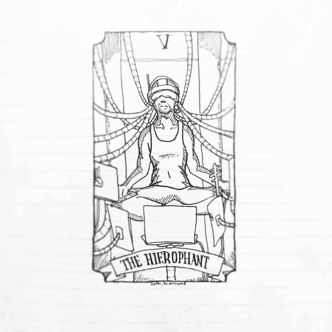 xethTM's tweet photo. Commencing photo dump (2/6):
I guess this was a series I started in 2017 but just got around to finishing it because of reasons...
#TarotSeries https://t.co/sS5S6cXDWR