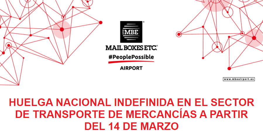 MBEAirport's tweet photo. 🚨HUELGA NACIONAL INDEFINIDA EN EL TRANSPORTE DE MERCANCÍAS  DESDE 14 DE MARZO🚨
La Plataforma para la Defensa del Sector del Transporte (que agrupa empresas y autónomos de toda España), ha convocado un "paro nacional indefinido" a partir del 14 de marzo.
#HuelgaTransporte (1/3) https://t.co/WXtOzvb5Fs
