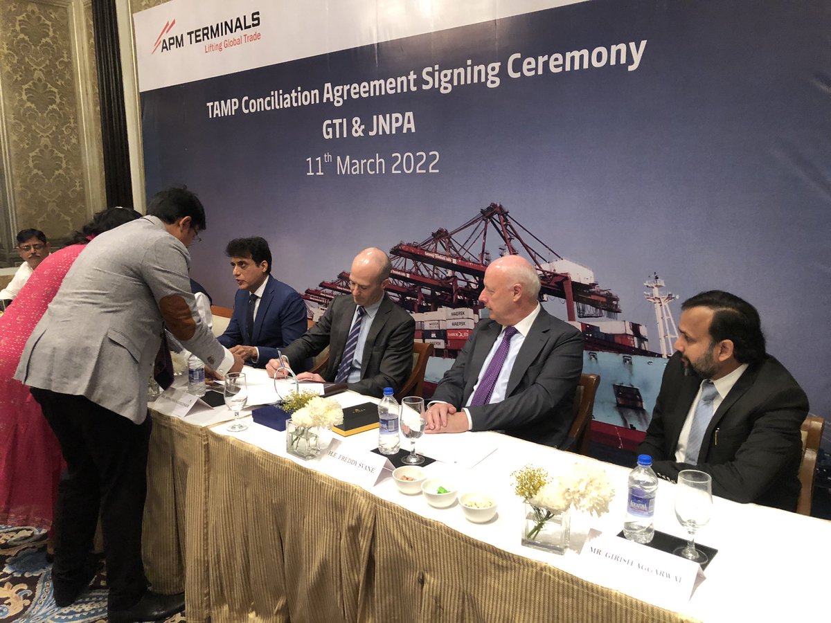 svane_freddy's tweet photo. A milestone reached. Today at the signing ceremony in Mumbai. From TAMP to STAMP @DenmarkinIndia https://t.co/ji25uQQc1n