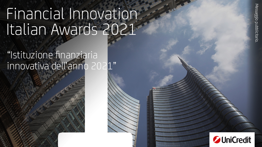 UniCredit_IT's tweet photo. #UniCredit è Istituzione finanziaria innovativa 2021 per l’Osservatorio “Innovazione  Finanziaria” di #AIFIn.
Per la 6° volta, si aggiudica il prestigioso riconoscimento, grazie al suo approccio innovativo, digitale e sostenibile.
Scopri di più https://t.co/QT9k0kwNuQ https://t.co/cs6yBODr4V