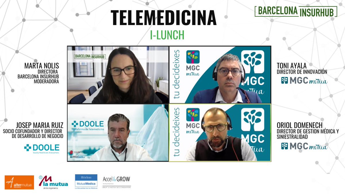 Bcn_Insurhub's tweet photo. ¡Buenos días! Ayer se realizó el I-Lunch sobre Telemedicina del Barcelona Insurhub y ¡fue todo un éxito!👏
Se hablaron temas desde la Covid hasta las previsiones de futuro.
¡Muchas gracias a todos por la participación!
#telemedicina #insurhub #barcelona #seminario https://t.co/imNxCNcrcf