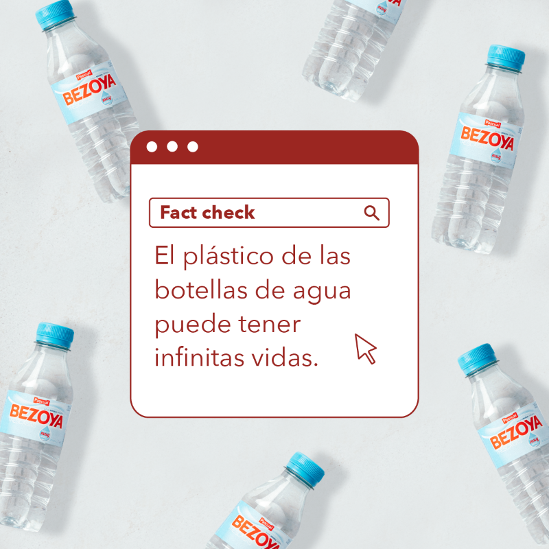 Pascual's tweet photo. ¿Cuánto tarda una botella de plástico en convertirse en una nueva botella? ¡Solo 60 días 📅 frente a los cerca de 500 años que tarda una botella de plástico no reciclable! Usa envases 100% reciclables como los de @Bezoya y recicla en el contenedor amarillo ♻️