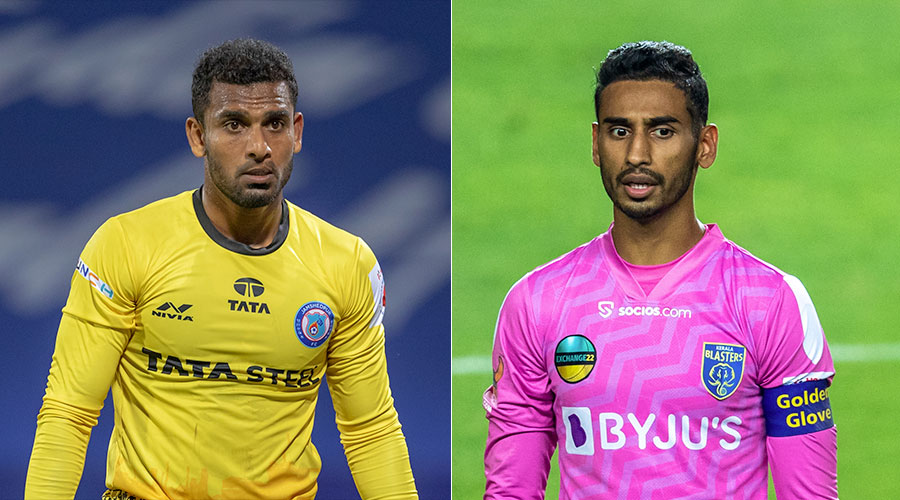 StarFootball's tweet photo. 2โฃ prime contenders for the Golden ๐งค in #HeroISL 2021-22 go ๐ค๐ฅ๐ค in SF1 Leg-1!
#Rehenesh or #Gill - Who are you backing for a clean sheet tonight in #JFCKBFC?
SF - Leg 1 | #LetsFootball | Kick-off: 7:30 PM | Star Sports 1/1HD/2/2HD/3/1 Hindi/1HD Hindi/Disney+Hotstar/Jio TV https://t.co/xZ0cwf7rOA