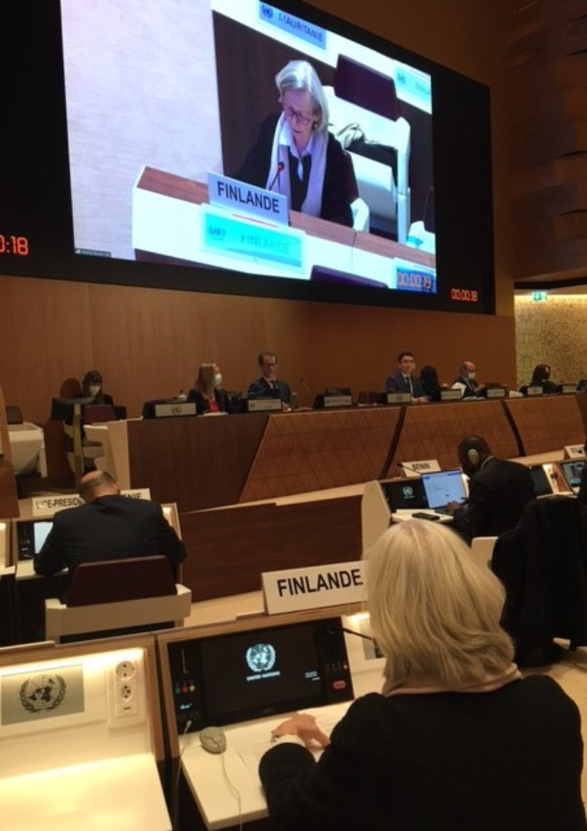 Kirsti Kauppi, The Ambassador of Finland, giving a speech.